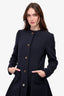 Lanvin Navy Wool Cinch Waisted Coat Size 38