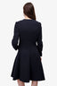 Lanvin Navy Wool Cinch Waisted Coat Size 38