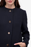 Lanvin Navy Wool Cinch Waisted Coat Size 38