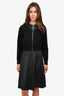 Louis Vuitton Black Leather Detailed Dress + Jacket Set Size 38/M