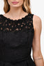 Oscar De La Renta 2015 Black Lace Belted Dress Size 6