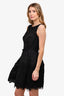 Oscar De La Renta 2015 Black Lace Belted Dress Size 6