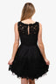 Oscar De La Renta 2015 Black Lace Belted Dress Size 6