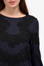 Chloe Navy/Black Lace Embellished Top Size 38