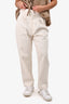 Brunello Cucinelli Cream Linen High Waisted Pants Size 6 US