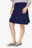 Carven Navy Pleated Midi Skirt Size 40