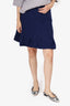 Carven Navy Pleated Midi Skirt Size 40