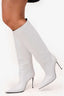 Retrofete 2024 White Leather Knee High 'Frida' Heeled Boots Size 38.5