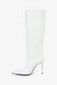 Retrofete 2024 White Leather Knee High 'Frida' Heeled Boots Size 38.5