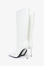 Retrofete 2024 White Leather Knee High 'Frida' Heeled Boots Size 38.5