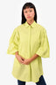 L' Academie Green Cotton 3/4 Sleeve Button-Down Shirt Size XS