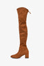 Stuart Weitzman Brown Suede Leather Highland Boots Size 4.5