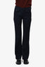 Chloe Navy Front Pocket Detail Flare Trousers Size 36