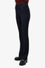 Chloe Navy Front Pocket Detail Flare Trousers Size 36