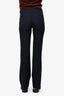 Chloe Navy Front Pocket Detail Flare Trousers Size 36