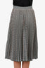 MSGM Black/White Houndstooth Pleated Midi Skirt Size 42