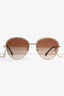 Pre-Loved Chanel™ Gold/Brown Metal Sunglasses with Chain