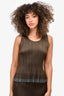 Pleats Please by Issey Miyake Brown/Grey Tank Top Est. Size XS