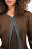 Pleats Please by Issey Miyake Brown/Grey Open Cardigan Est. Size XS