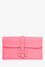 Hermès 2017 Pink Swift Leather Jige Duo Wallet