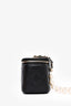 Pre-Loved Chanel™ 2021 Black Lambskin Mini Pearl Strap Vanity Case