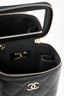 Pre-Loved Chanel™ 2021 Black Lambskin Mini Pearl Strap Vanity Case