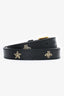 Gucci Black Leather Bee Belt Size 90