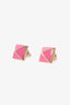 Valentino Gold Tone Pink Rockstud Earrings