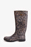 Dolce & Gabbana Black/Beige Lace Rubber Boots Size 38 (As Is)