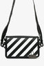 Off-White Black/White Stripe Leather Binder Clip Crossbody Bag