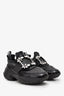 Roger Vivier Black Patent Leather Viv' Run Patent Fabric Sneakers with Crystal Buckle Size 35.5