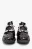 Roger Vivier Black Patent Leather Viv' Run Patent Fabric Sneakers with Crystal Buckle Size 35.5