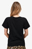 Gucci Black Sequin Logo Heart Shaped T-Shirt Size XXS