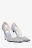 Stuart Weitzman Silver Sparkled Pointed Toe Heels Size 6