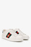 Gucci White Leather Ace Bee Embroidered Sneakers Size 35