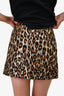 Miu Miu 2018 Gold Metallic Leopard Printed Mini Skirt Size 36