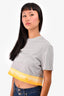 Opening Ceremony Grey/Yellow Logo Crop Top Size S