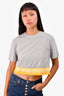 Opening Ceremony Grey/Yellow Logo Crop Top Size S