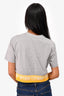 Opening Ceremony Grey/Yellow Logo Crop Top Size S