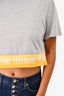 Opening Ceremony Grey/Yellow Logo Crop Top Size S