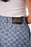 Gucci Blue Denim GG Supreme High Waisted A Line Shorts Size 38