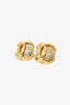 Pre-Loved Chanel™ Gold Tone Rhinestone Round CC Logo Clip On Earrings