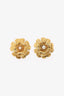 Pre-Loved Chanel™ Gold Tone Camellia Flower Pearl Earrings