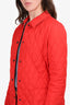 Burberry Red Quilted Long Sleeve Jacket Size S