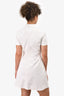 Christian Dior White Quilted Mock Neck Short Sleeve Heart Detail Mini Dress Size 6