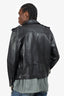 Acne Studios Black Cow Leather Biker Jacket Size 50 Mens