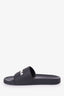 Balenciaga Black/White Rubber Logo Pool Slides Size 43