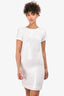 Pre-Loved Chanel™ White Sequin Short Sleeve Shift Dress Size 38