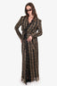 Balmain Black/Gold Wool Frayed Tweed Duster Size 40