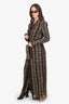 Balmain Black/Gold Wool Frayed Tweed Duster Size 40